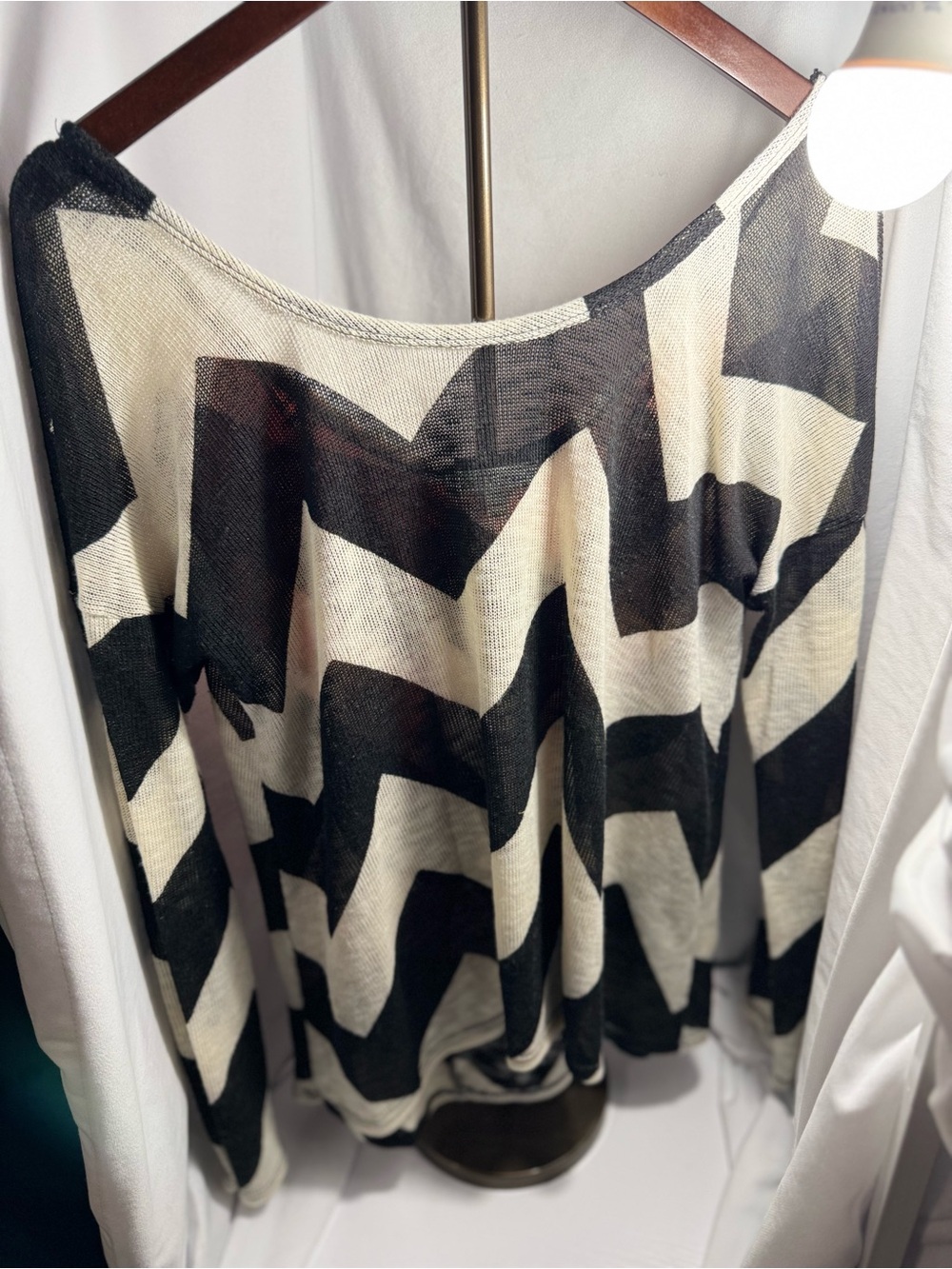 Moa Moa Black & Cream Zigzag Knit Sweatshirt
